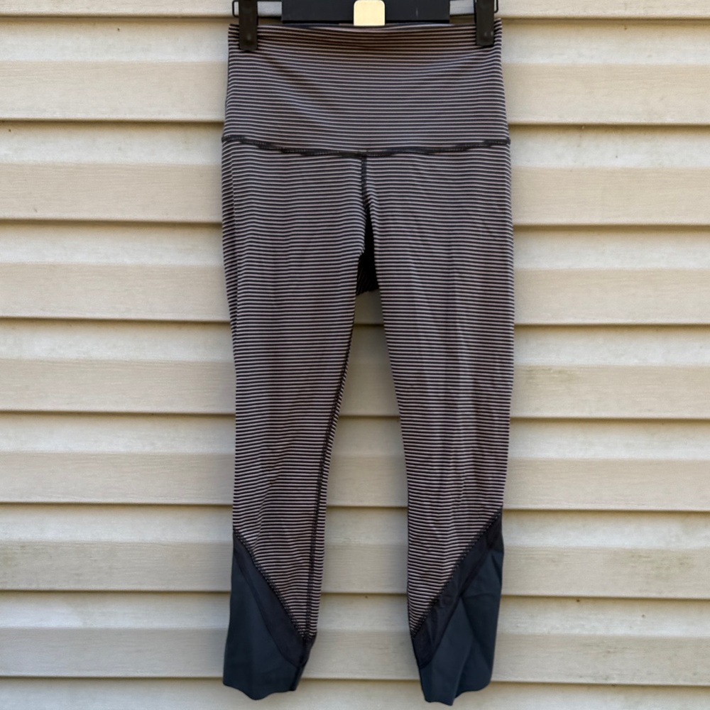 Lululemon | Foldover High Rise Stripe Leggings